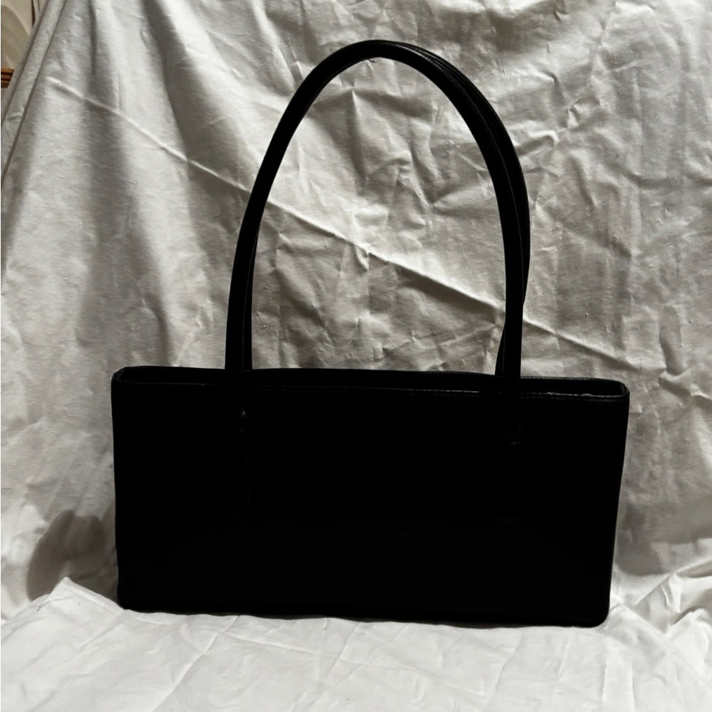 Vintage Black Genuine Leather Handbag